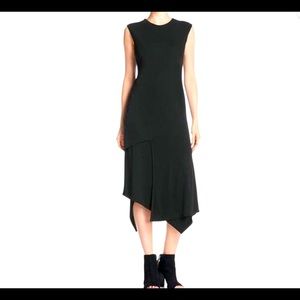 DKNY Dress with asymmetrical hem, virgin wool
